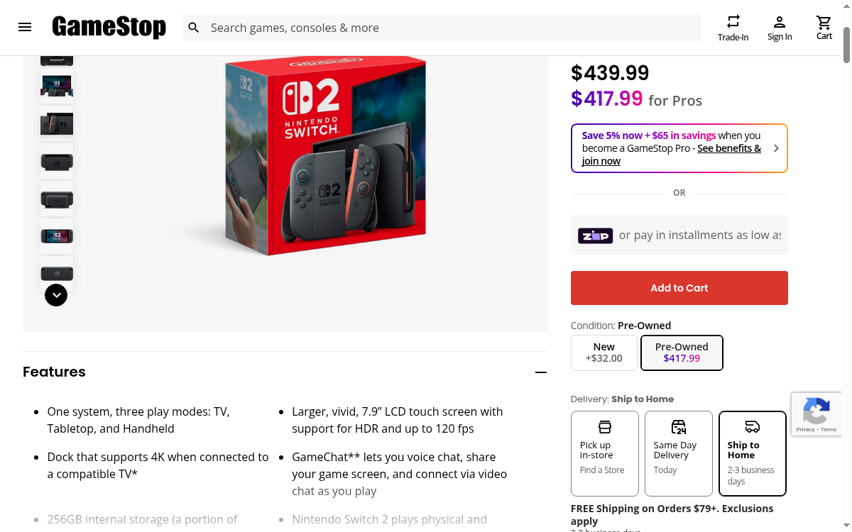 GameStop screenshot