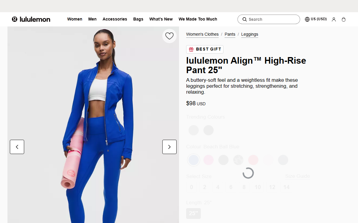 lululemon screenshot