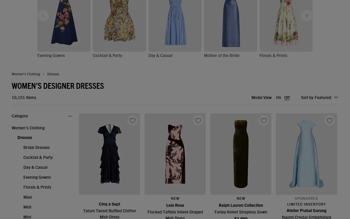 Saks Fifth Avenue screenshot