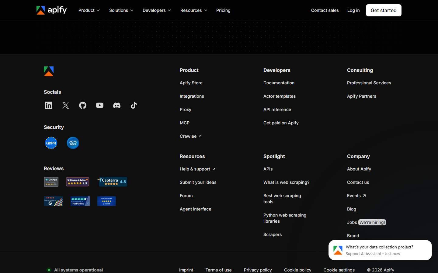 Apify Store listing thousands of community Actors for popular websites
