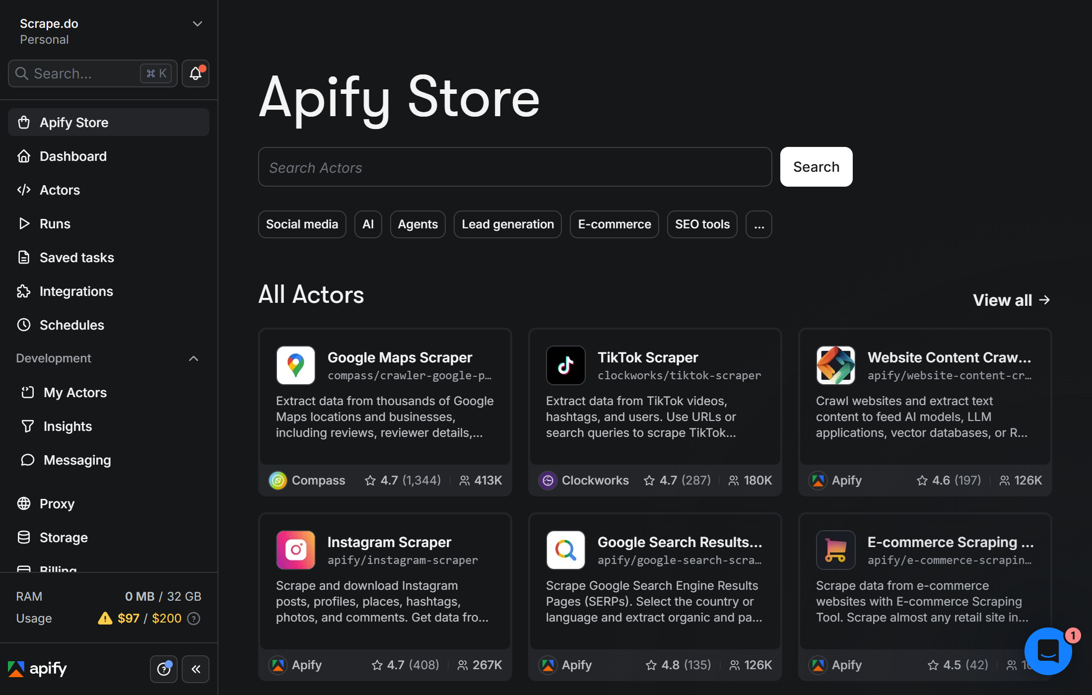 apify alternative to scrapingbee