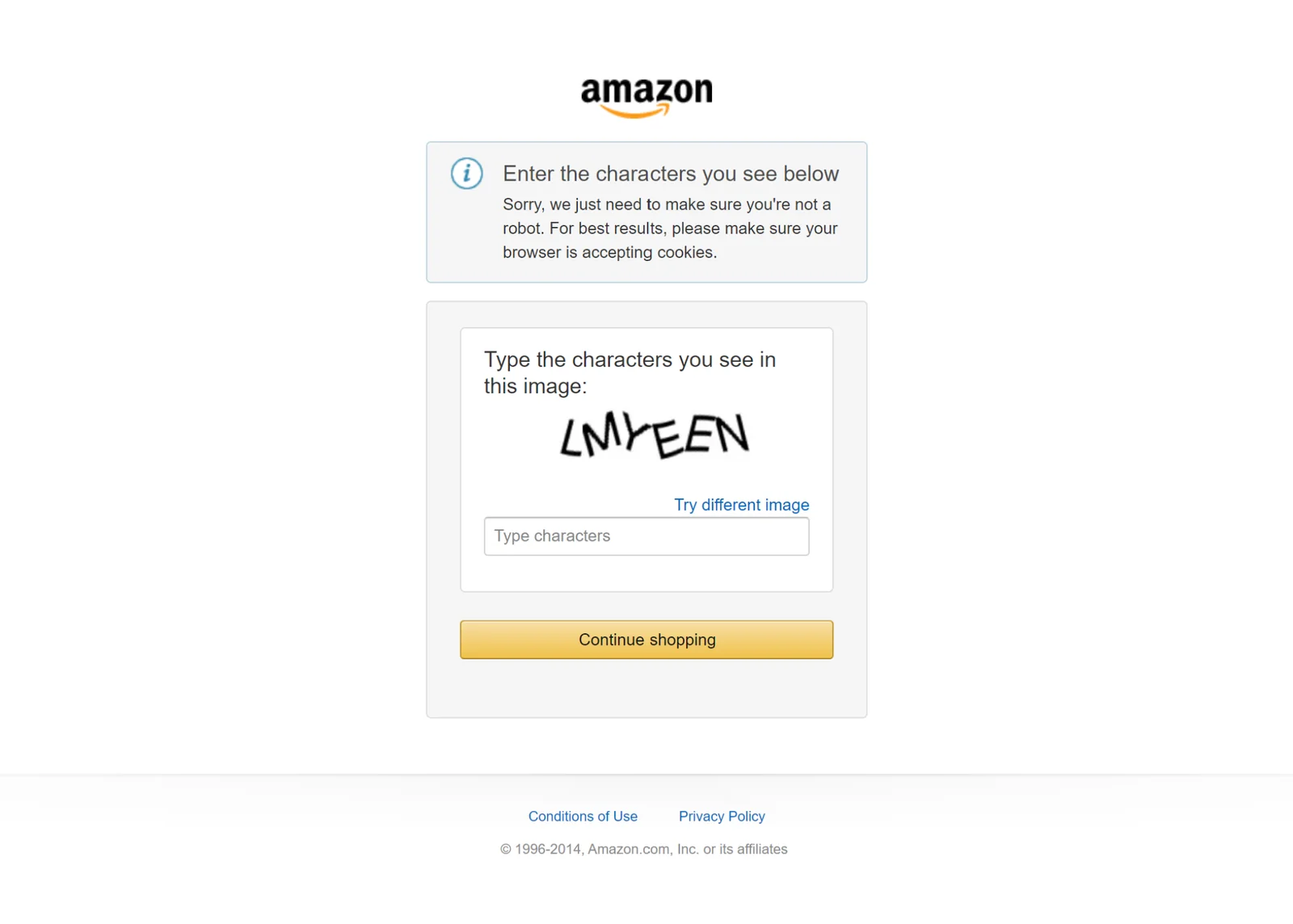 The old Amazon CAPTCHA