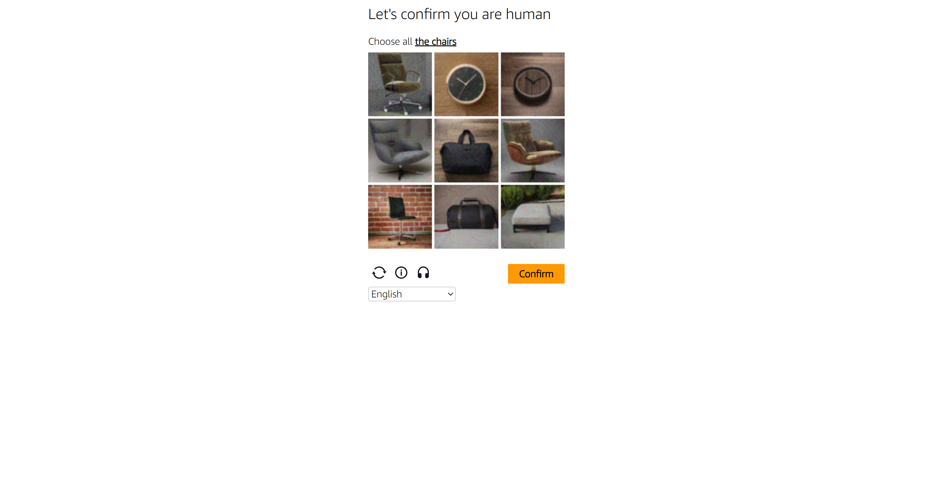The image selection CAPTCHA from AWS WAF
