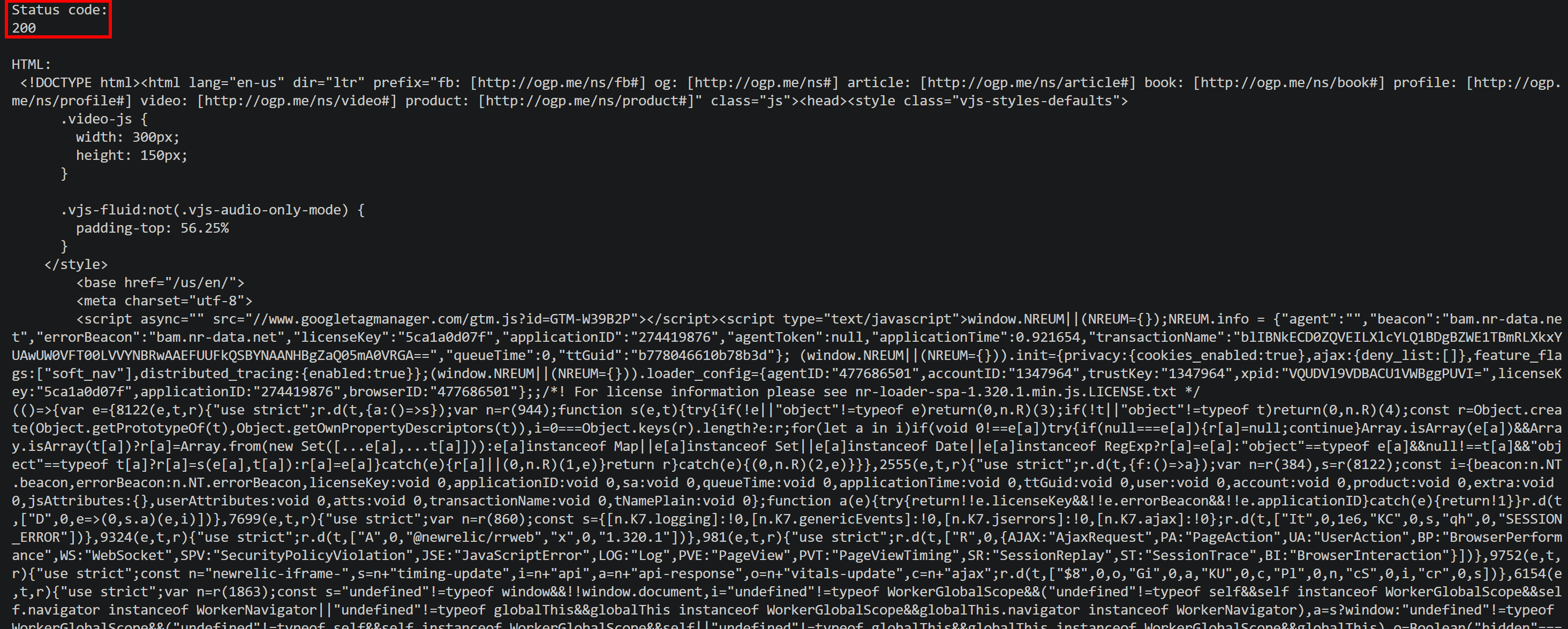 Note the 200 response from the Scrape.do Web Scraping API