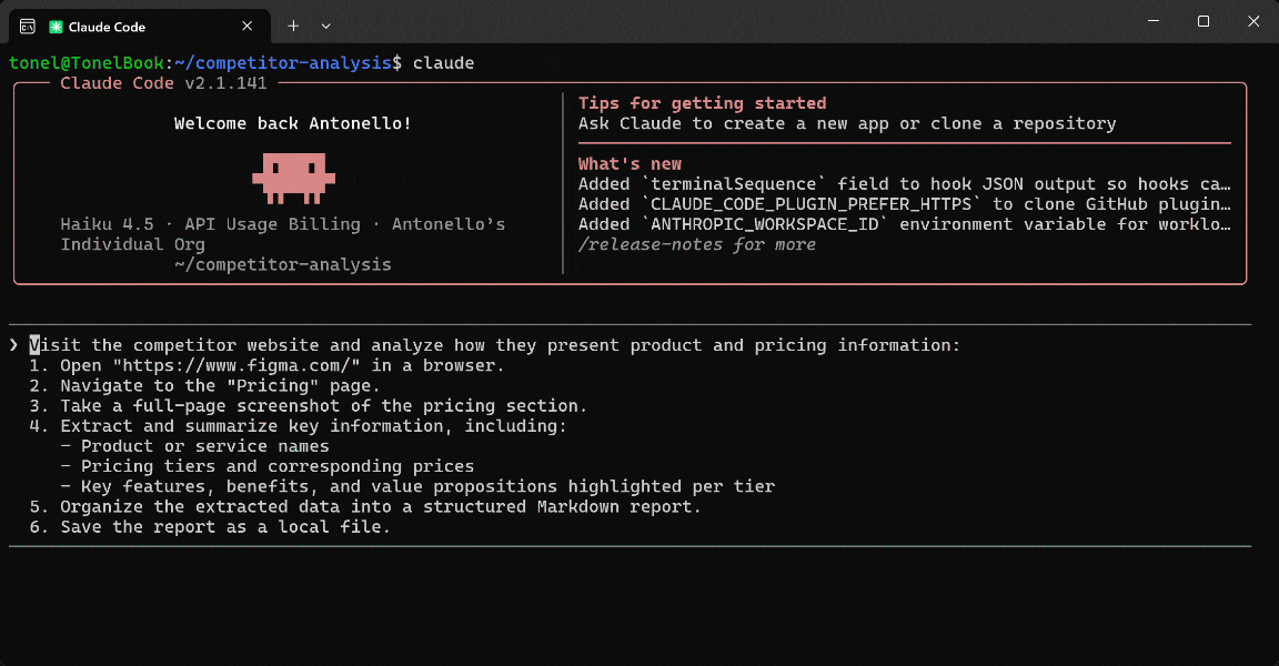 Prompt execution