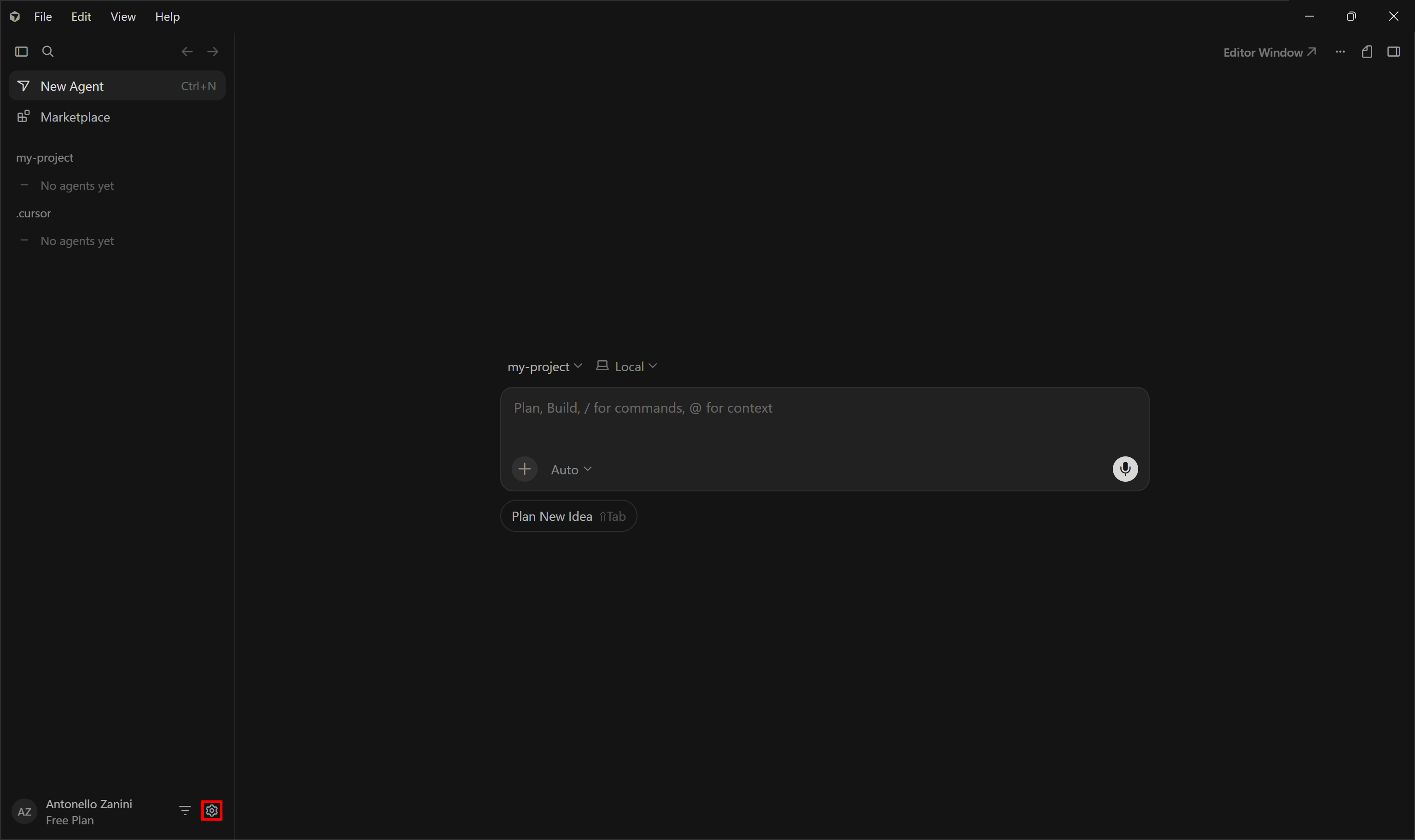 Pressing the “Cursor” icon