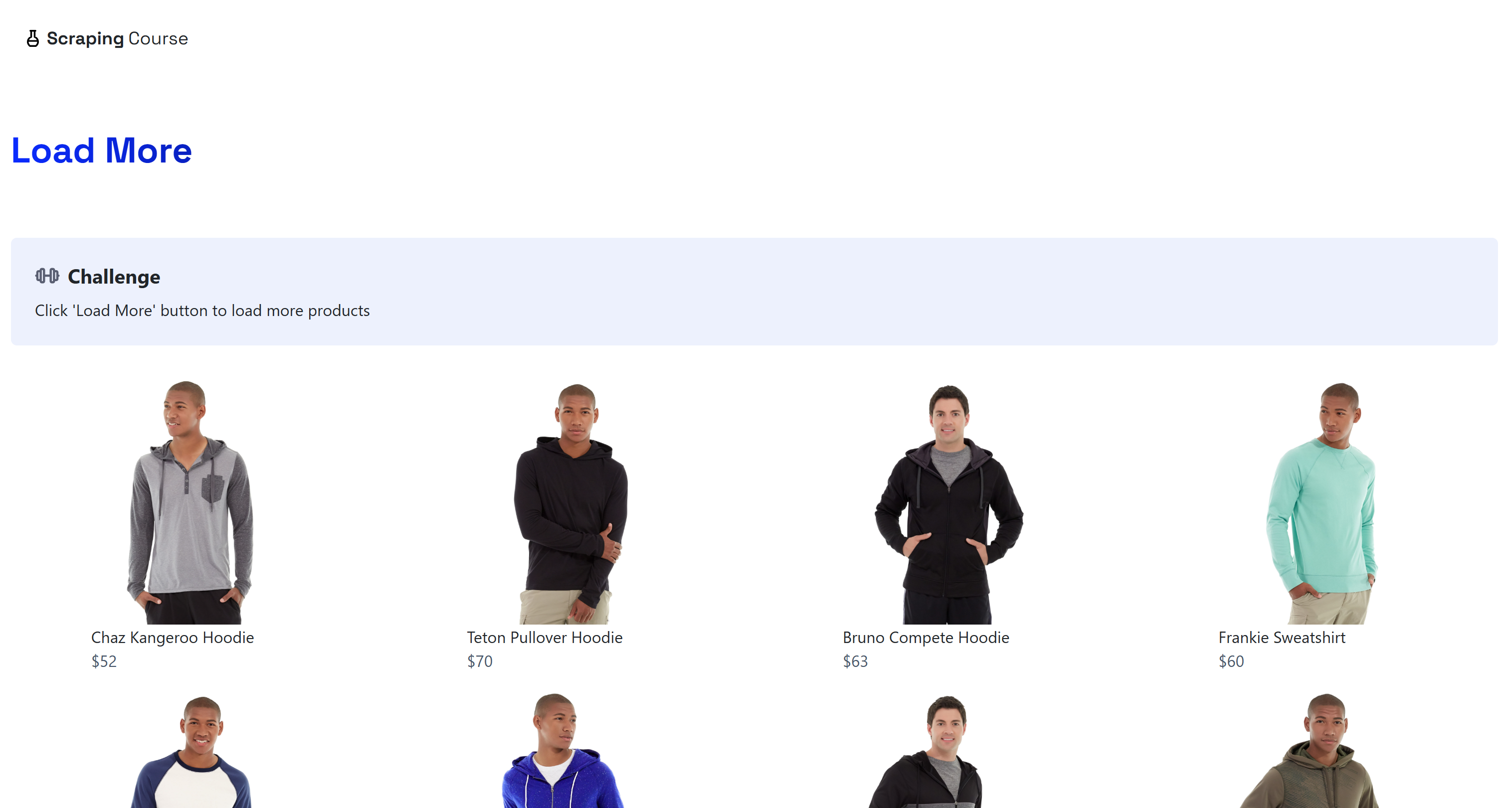 The target webpage