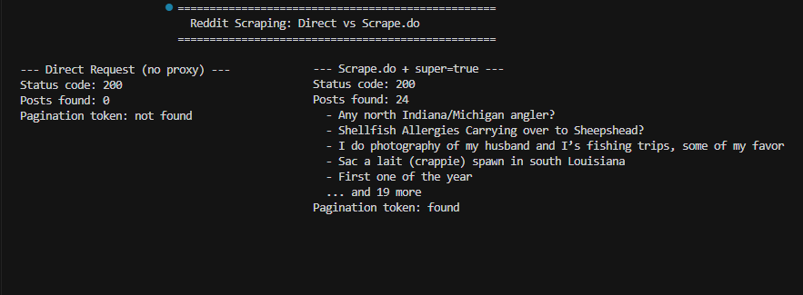reddit scraping direct vs scrape.do comparison