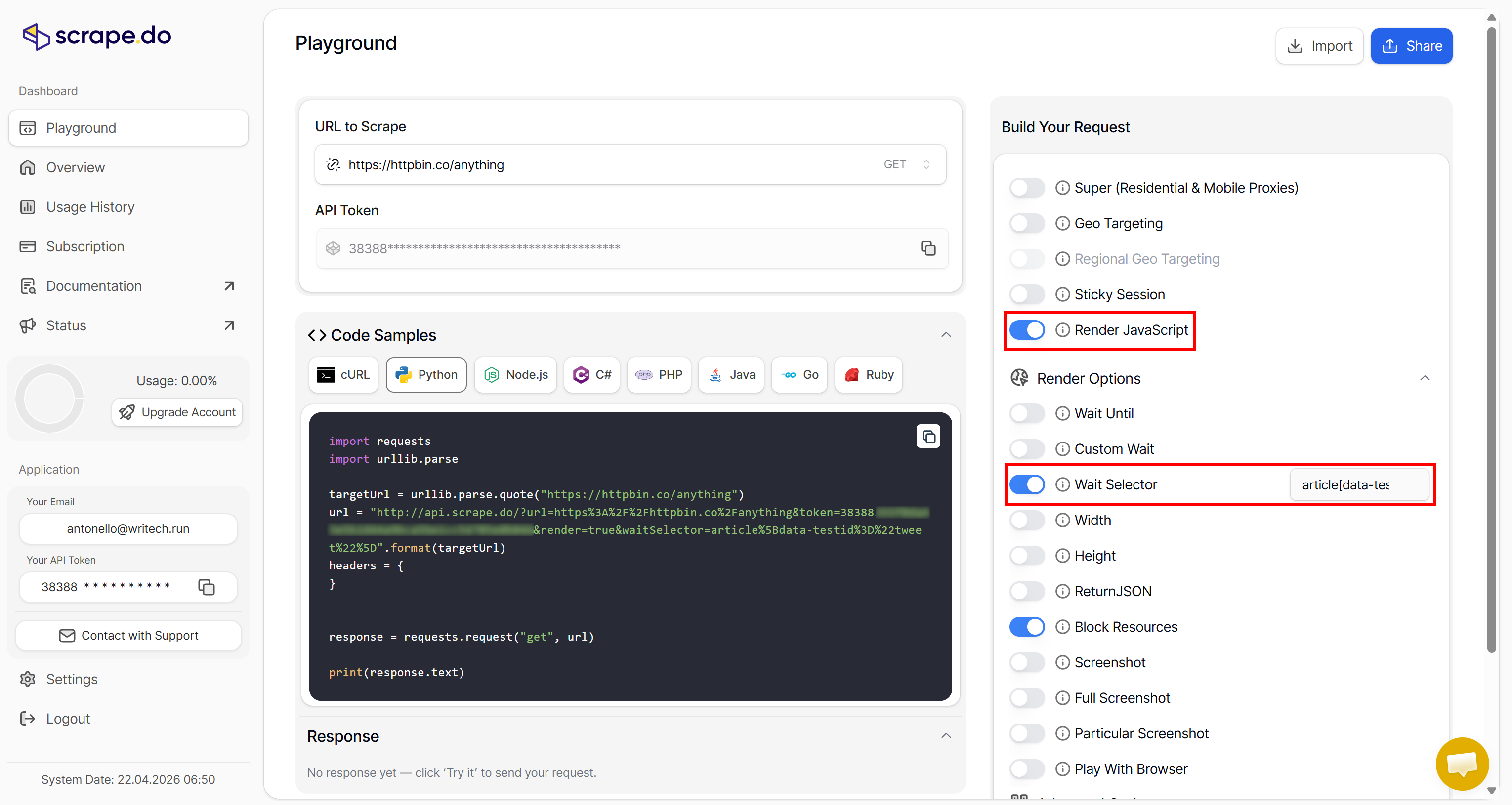 Configuring the Scrape.do Web Scraping API for Twitter scraping