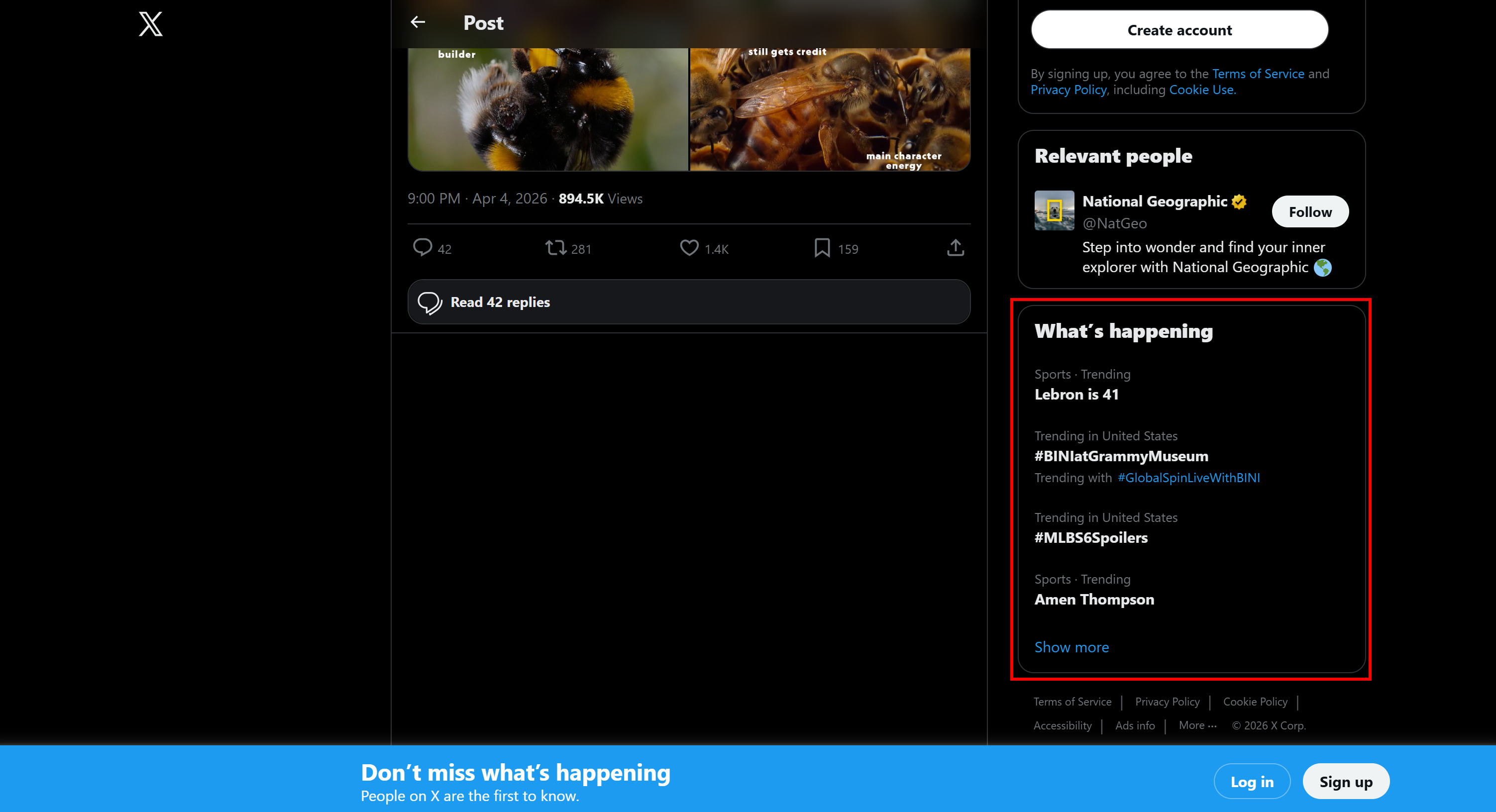 Note the “What’s happening” section