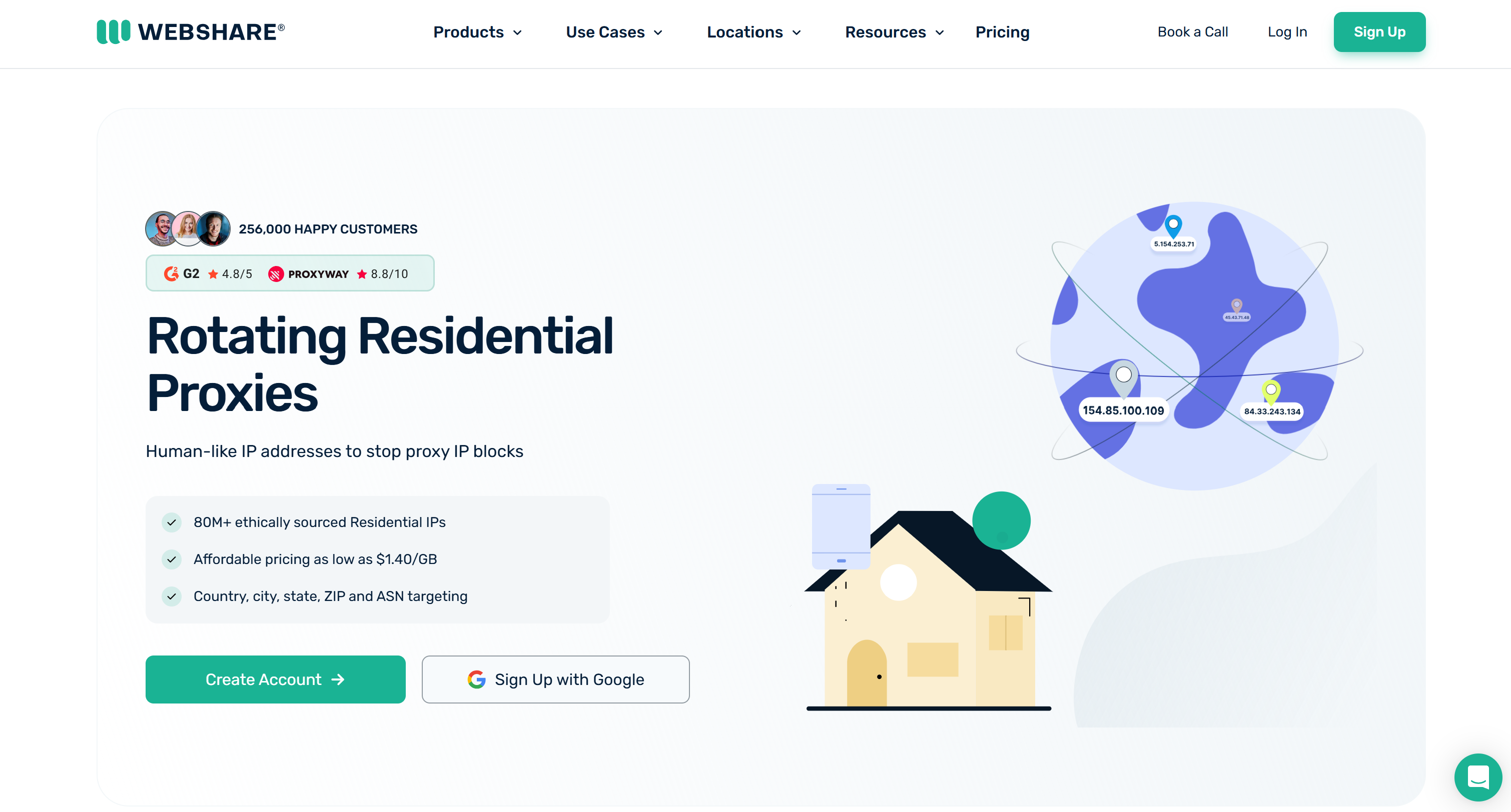 Webshare’s rotating residential proxies