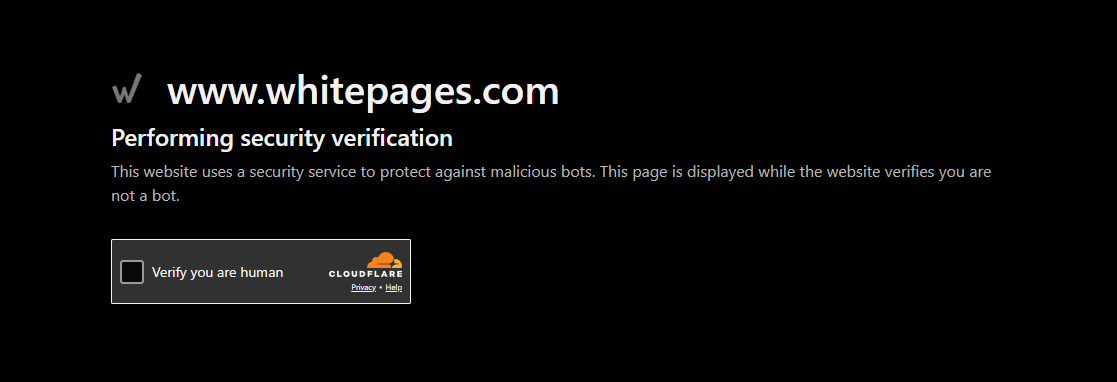 whitepages cloudflare turnstile
